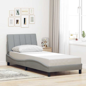 vidaXL "Hanko" Bed Frame without Mattress Light Grey 90x190 cm Fabric