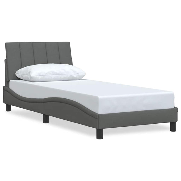 vidaXL "Hanko" Bed Frame without Mattress, Dark Grey 90x190 cm Fabric