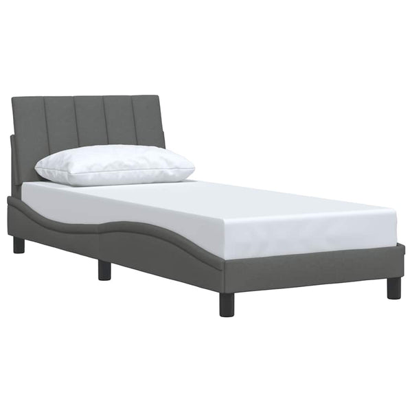 vidaXL "Hanko" Bed Frame without Mattress, Dark Grey 90x190 cm Fabric