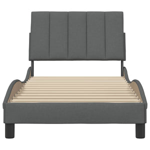 vidaXL "Hanko" Bed Frame without Mattress, Dark Grey 90x190 cm Fabric