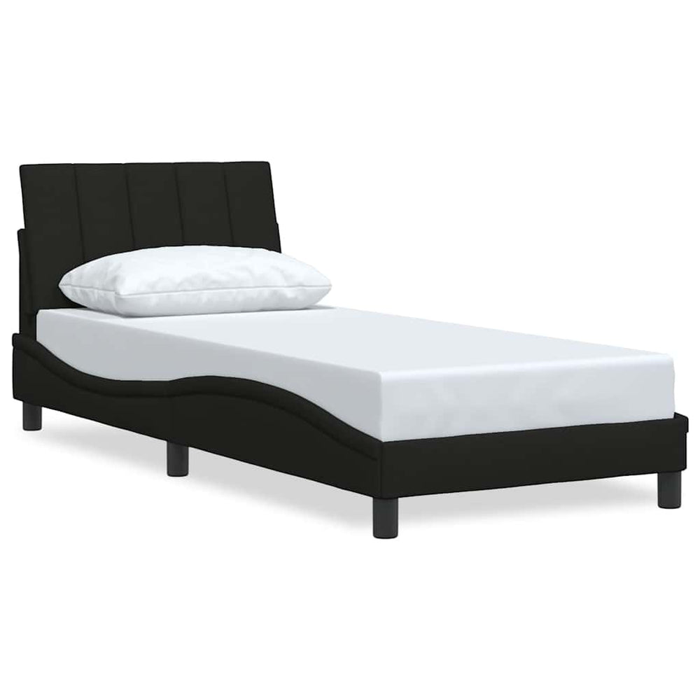 vidaXL Bed Frame without Mattress "Hanko" Black 90x190 cm Fabric