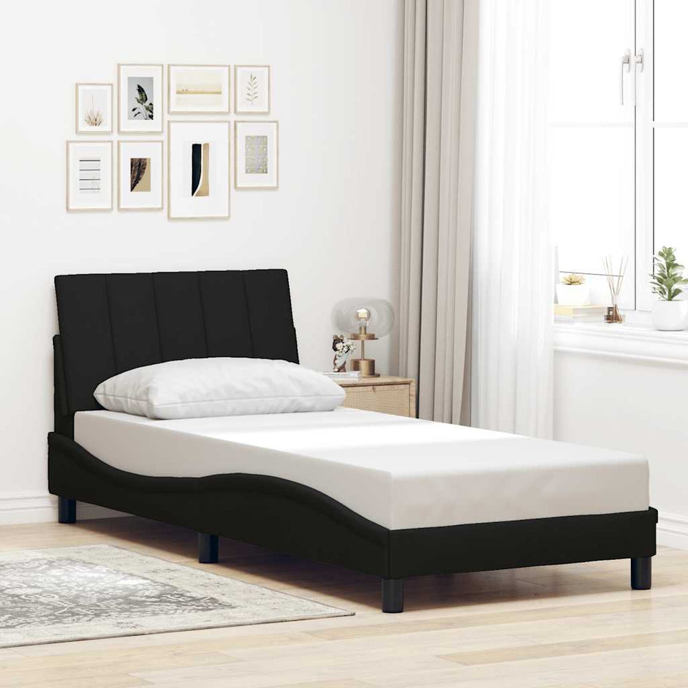 vidaXL Bed Frame without Mattress "Hanko" Black 90x190 cm Fabric