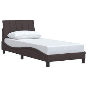 vidaXL Bed Frame without Mattress "Hanko" Dark Brown 90x190 cm Fabric