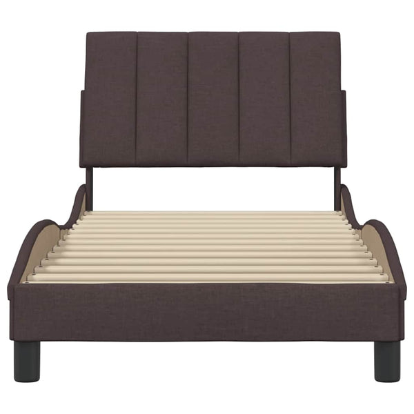 vidaXL Bed Frame without Mattress "Hanko" Dark Brown 90x190 cm Fabric