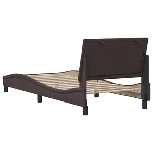 vidaXL Bed Frame without Mattress "Hanko" Dark Brown 90x190 cm Fabric