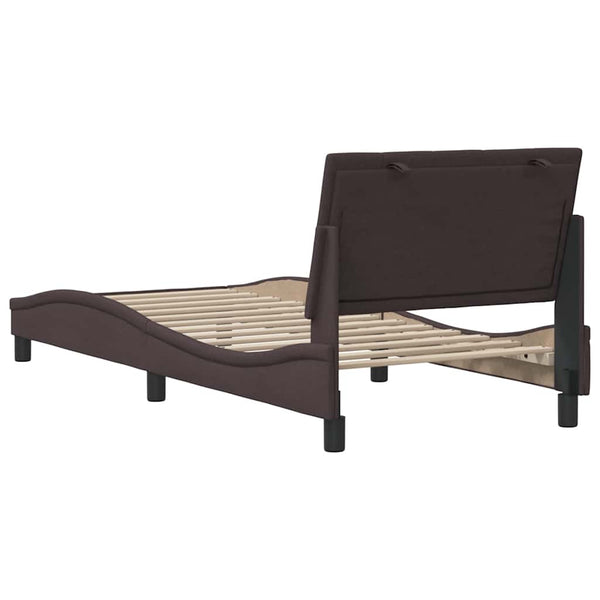 vidaXL Bed Frame without Mattress "Hanko" Dark Brown 90x190 cm Fabric