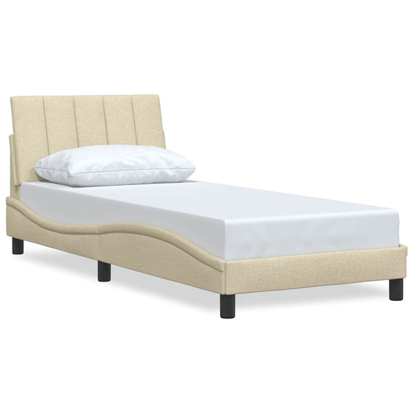 vidaXL "Hanko" Cream Bed Frame without Mattress 90x190 cm Fabric