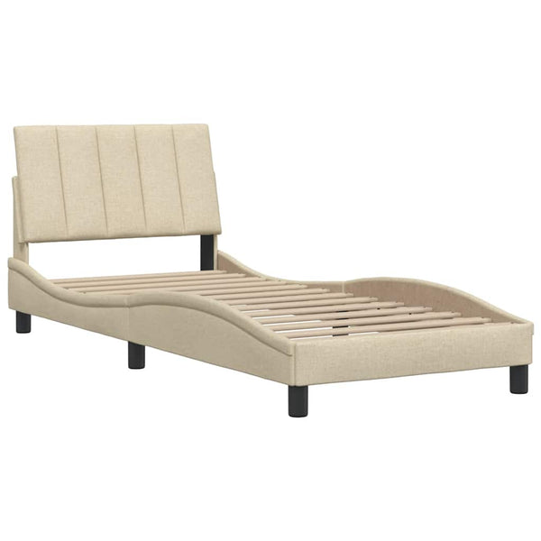vidaXL "Hanko" Cream Bed Frame without Mattress 90x190 cm Fabric
