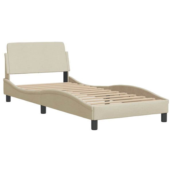 vidaXL "Hanko" Cream Bed Frame without Mattress 90x190 cm Fabric