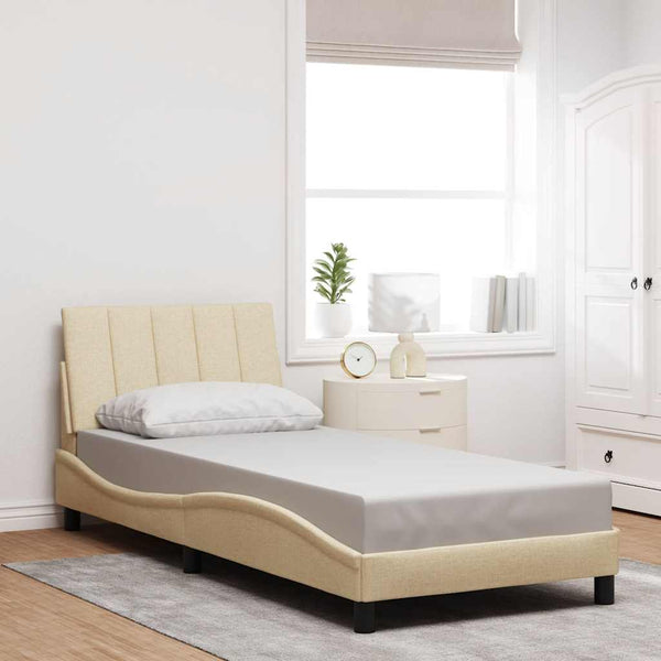 vidaXL "Hanko" Cream Bed Frame without Mattress 90x190 cm Fabric