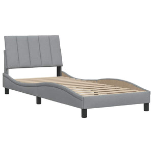 vidaXL Bed Frame without Mattress "Hanko" Light Grey 90x200 cm Fabric
