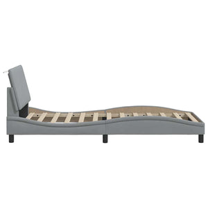 vidaXL Bed Frame without Mattress "Hanko" Light Grey 90x200 cm Fabric