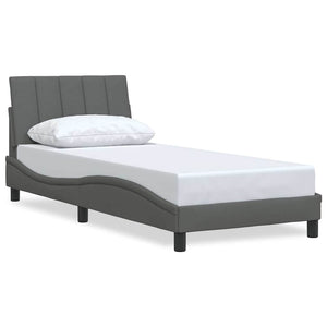 vidaXL Bed Frame without Mattress "Hanko" Dark Grey 90x200 cm Fabric