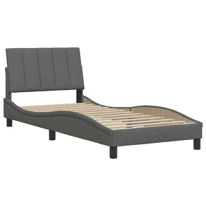 vidaXL Bed Frame without Mattress "Hanko" Dark Grey 90x200 cm Fabric
