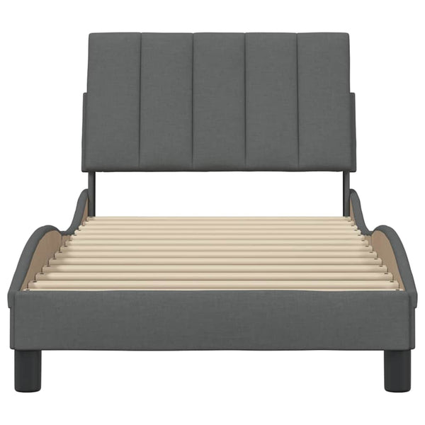 vidaXL Bed Frame without Mattress "Hanko" Dark Grey 90x200 cm Fabric
