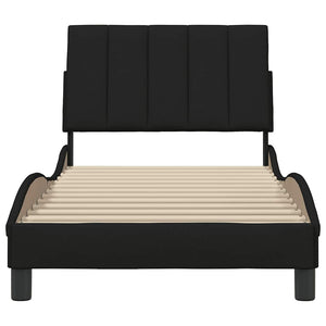 vidaXL Bed Frame without Mattress "Hanko" Black 90x200 cm Fabric