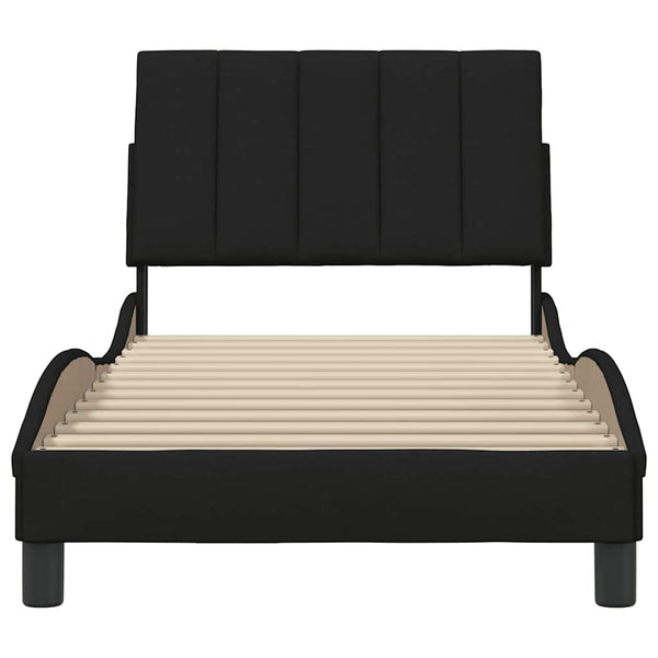 vidaXL Bed Frame without Mattress "Hanko" Black 90x200 cm Fabric