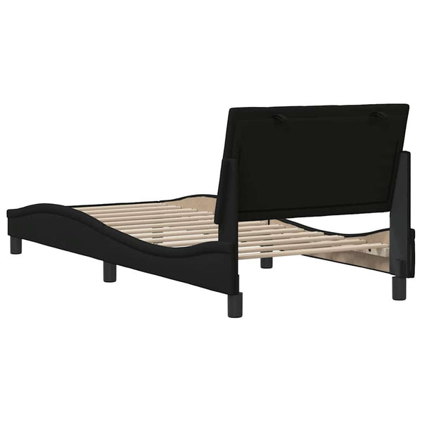 vidaXL Bed Frame without Mattress "Hanko" Black 90x200 cm Fabric