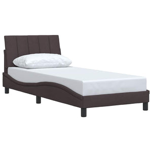 vidaXL Bed Frame without Mattress "Hanko" Dark Brown 90x200 cm Fabric