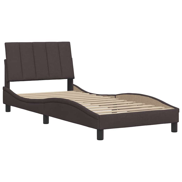 vidaXL Bed Frame without Mattress "Hanko" Dark Brown 90x200 cm Fabric