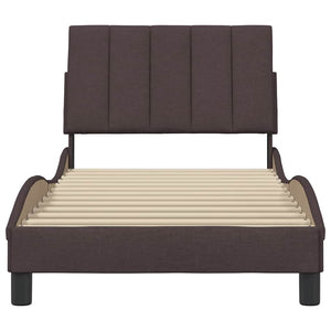 vidaXL Bed Frame without Mattress "Hanko" Dark Brown 90x200 cm Fabric