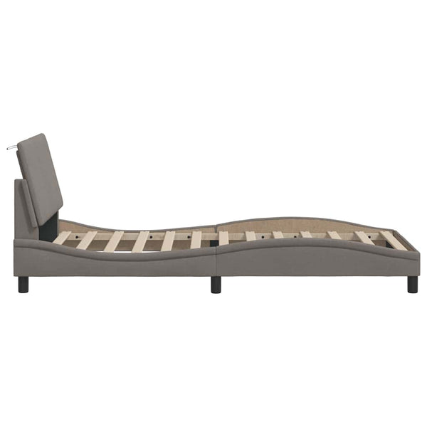 vidaXL "Hanko" Bed Frame without Mattress Taupe 90x200 cm Fabric
