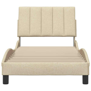 vidaXL Bed Frame without Mattress "Hanko" Cream 90x200 cm Fabric