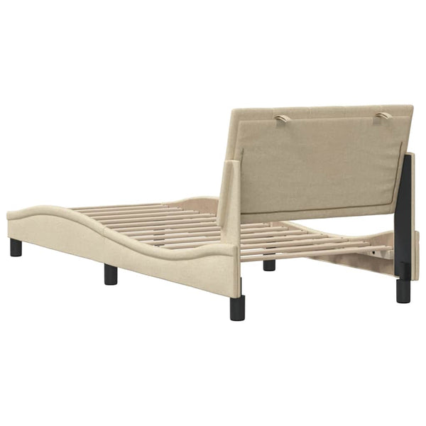 vidaXL Bed Frame without Mattress "Hanko" Cream 90x200 cm Fabric