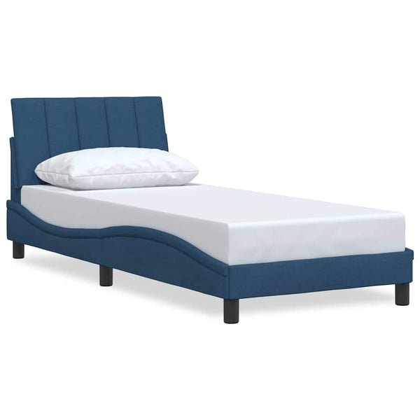 vidaXL Bed Frame without Mattress "Hanko" Blue 90x200 cm Fabric