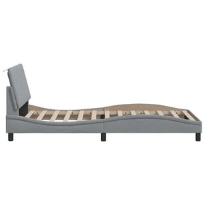 vidaXL Bed Frame without Mattress "Hanko" Light Grey 100x200 cm Fabric