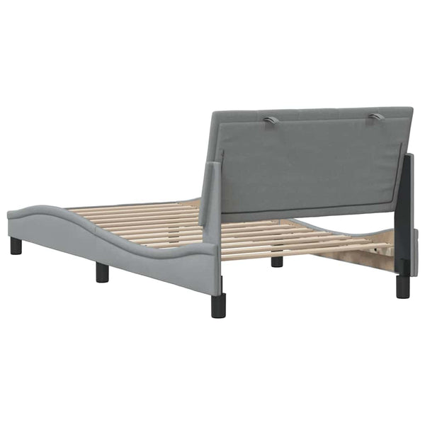 vidaXL Bed Frame without Mattress "Hanko" Light Grey 100x200 cm Fabric