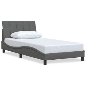 vidaXL Bed Frame without Mattress "Hanko" Dark Grey 100x200 cm Fabric