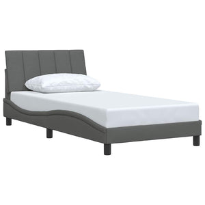 vidaXL Bed Frame without Mattress "Hanko" Dark Grey 100x200 cm Fabric