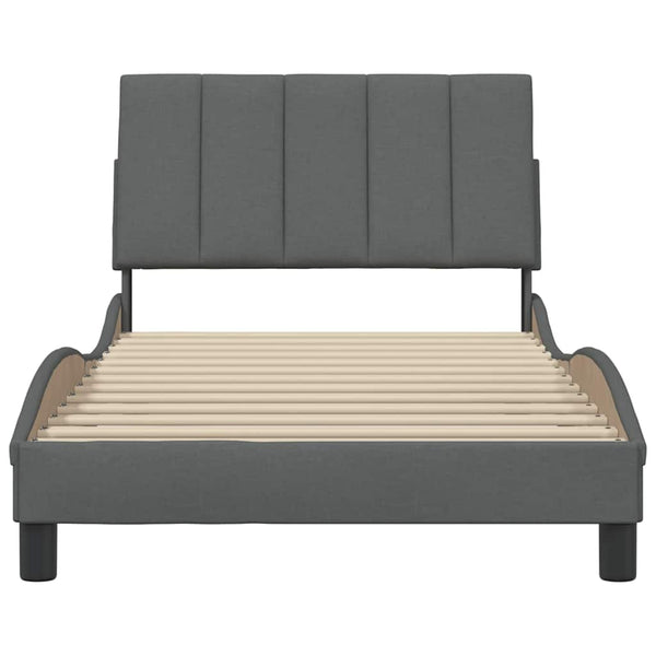vidaXL Bed Frame without Mattress "Hanko" Dark Grey 100x200 cm Fabric