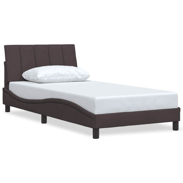 vidaXL Bed Frame without Mattress "Hanko" Dark Brown 100x200 cm Fabric