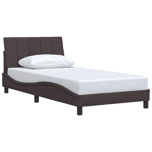 vidaXL Bed Frame without Mattress "Hanko" Dark Brown 100x200 cm Fabric