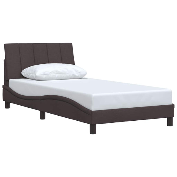 vidaXL Bed Frame without Mattress "Hanko" Dark Brown 100x200 cm Fabric