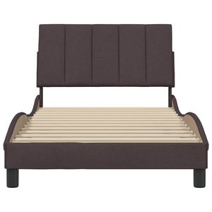 vidaXL Bed Frame without Mattress "Hanko" Dark Brown 100x200 cm Fabric
