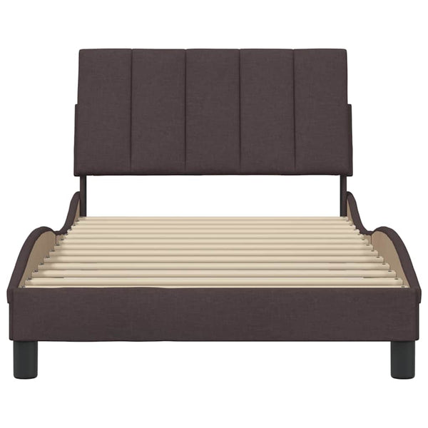 vidaXL Bed Frame without Mattress "Hanko" Dark Brown 100x200 cm Fabric