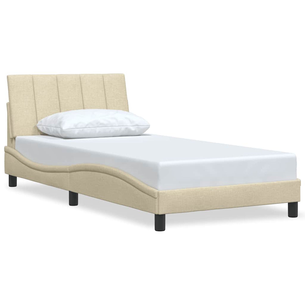 vidaXL "Hanko" Cream Bed Frame without Mattress 100x200 cm Fabric