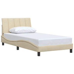 vidaXL "Hanko" Cream Bed Frame without Mattress 100x200 cm Fabric