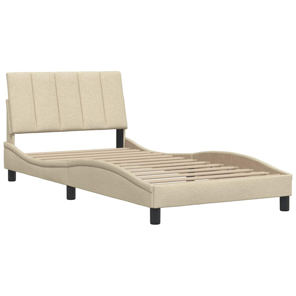vidaXL "Hanko" Cream Bed Frame without Mattress 100x200 cm Fabric