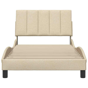 vidaXL "Hanko" Cream Bed Frame without Mattress 100x200 cm Fabric