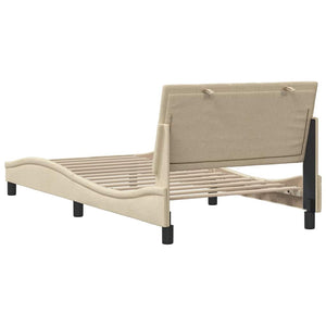 vidaXL "Hanko" Cream Bed Frame without Mattress 100x200 cm Fabric