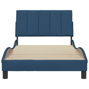 vidaXL Bed Frame without Mattress "Hanko" Blue 100x200 cm Fabric