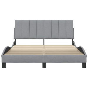 vidaXL "Hanko" Bed Frame without Mattress Light Grey 120x200 cm Fabric