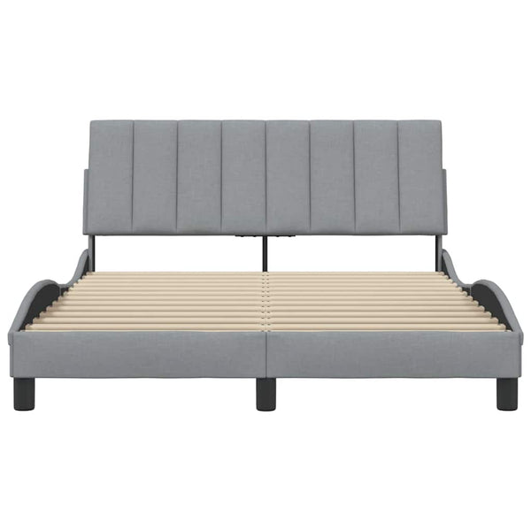 vidaXL "Hanko" Bed Frame without Mattress Light Grey 120x200 cm Fabric