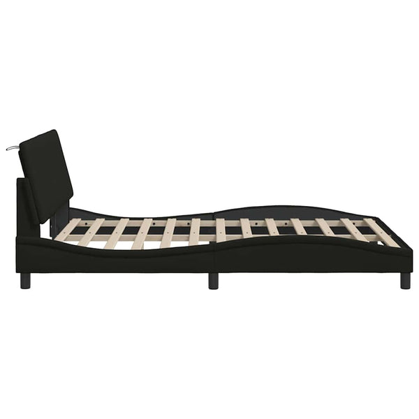 vidaXL Bed Frame without Mattress "Hanko" Black 120x200 cm Fabric
