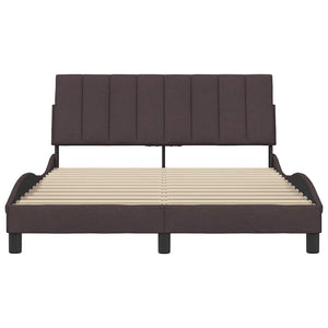 vidaXL Bed Frame without Mattress "Hanko" Dark Brown 120x200 cm Fabric