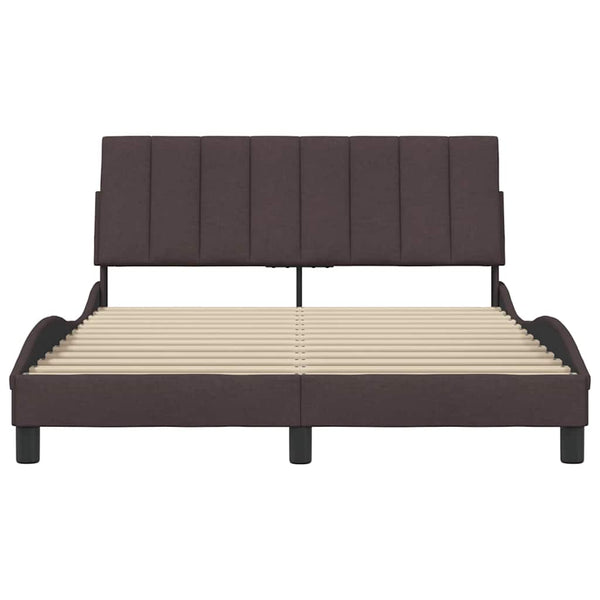 vidaXL Bed Frame without Mattress "Hanko" Dark Brown 120x200 cm Fabric
